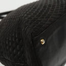 BALLY Hand Bag Leather Black Gold Auth bs19676-14