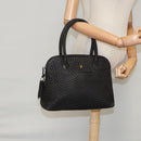 BALLY Hand Bag Leather Black Gold Auth bs19676-24