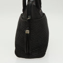 BALLY Hand Bag Leather Black Gold Auth bs19676-4