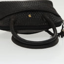 BALLY Hand Bag Leather Black Gold Auth bs19676-7