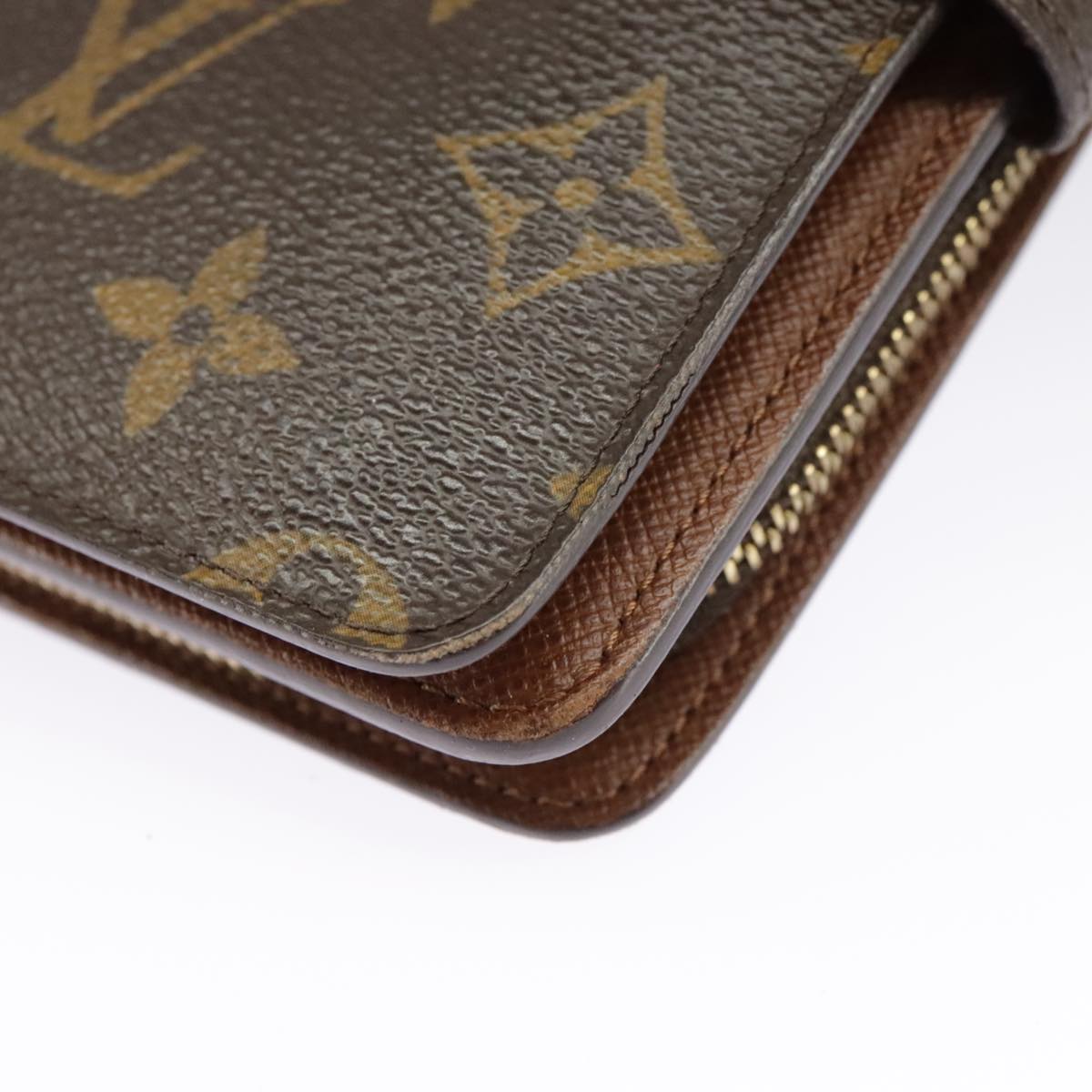 LOUIS VUITTON Monogram Porto Papie Zip Wallet M61207 LV Auth bs19683