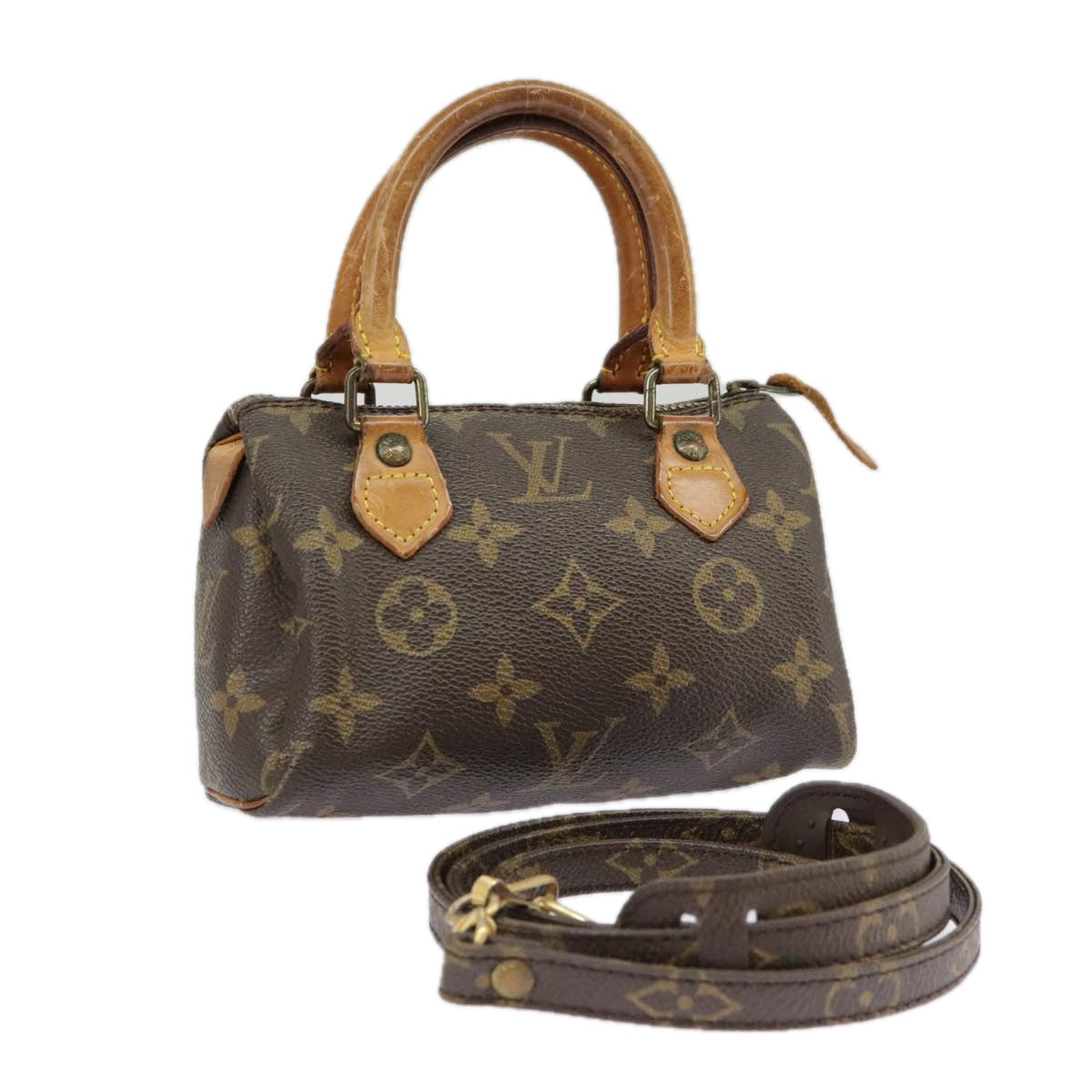 LOUIS VUITTON Monogram Mini Speedy Hand Bag M41534 LV Auth bs19707