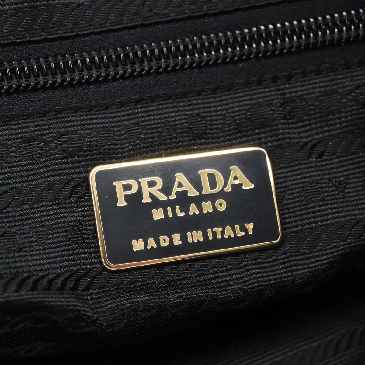 PRADA Chain Shoulder Bag Nylon Orange Gold Auth bs19722