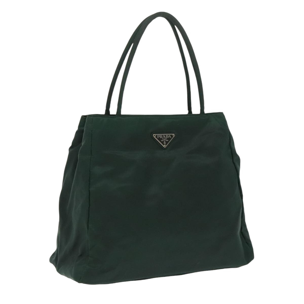 PRADA Hand Bag Nylon Green Silver Auth bs19724