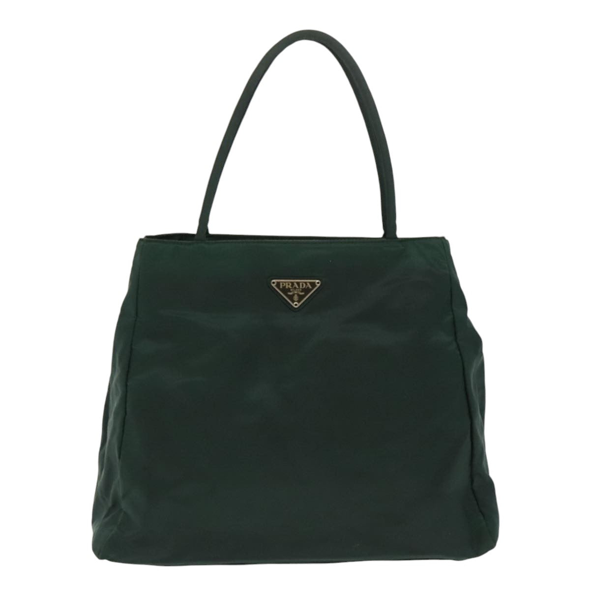 PRADA Hand Bag Nylon Green Silver Auth bs19724