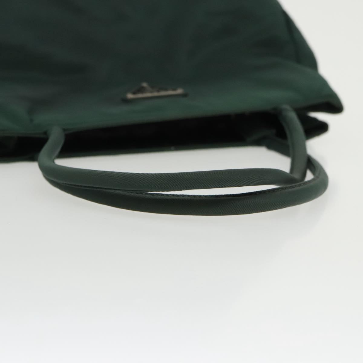 PRADA Hand Bag Nylon Green Silver Auth bs19724