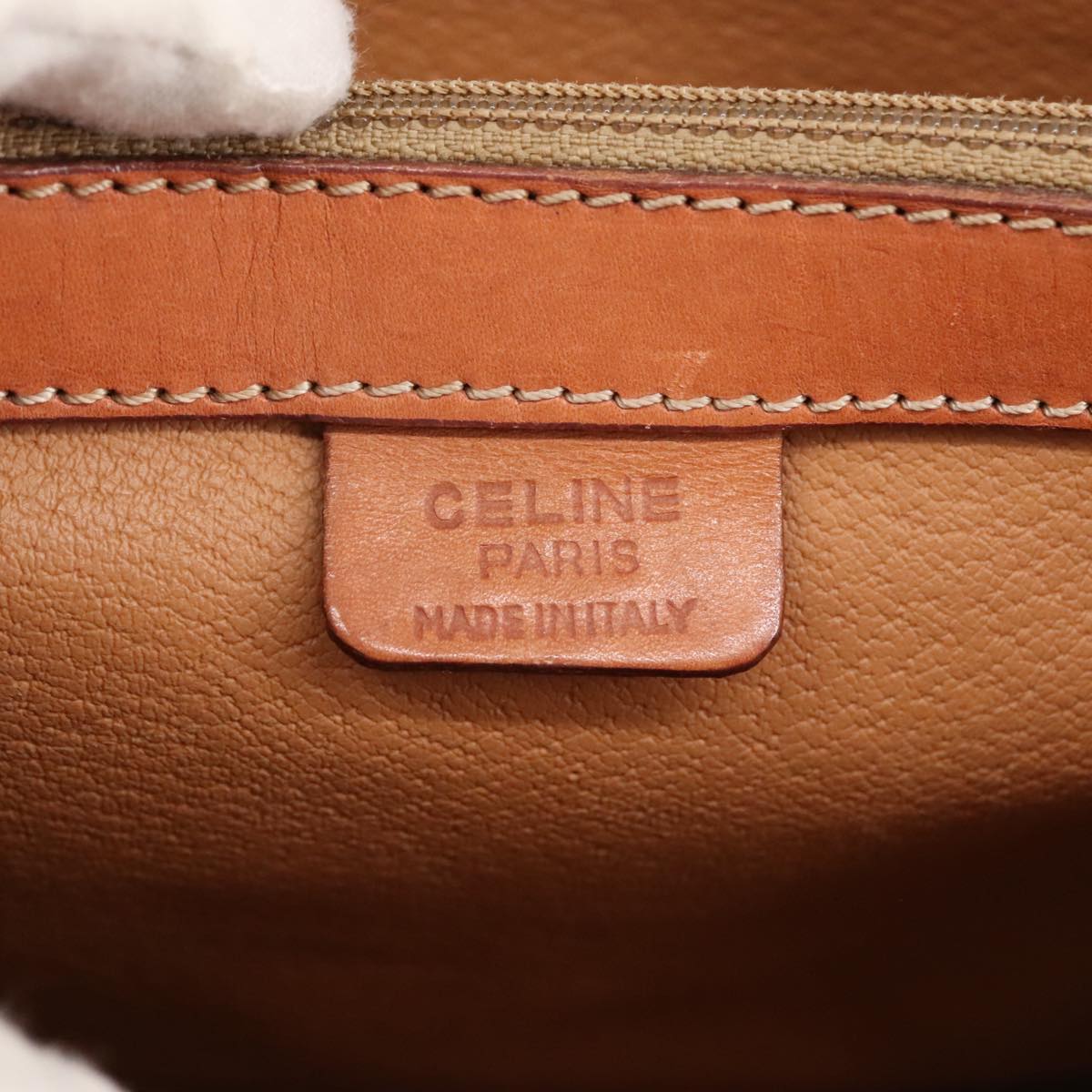 CELINE Macadam Canvas Hand Bag PVC Leather 2way Brown Gold Auth bs19727