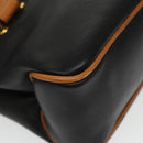 CELINE Hand Bag Leather Black Gold Auth bs19730-8