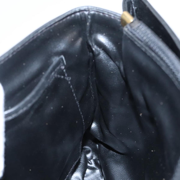 CELINE Hand Bag Leather Black Gold Auth bs19730