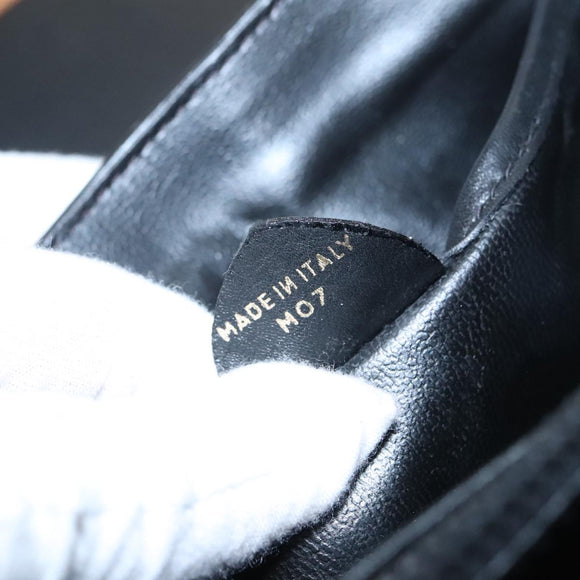 CELINE Hand Bag Leather Black Gold Auth bs19730