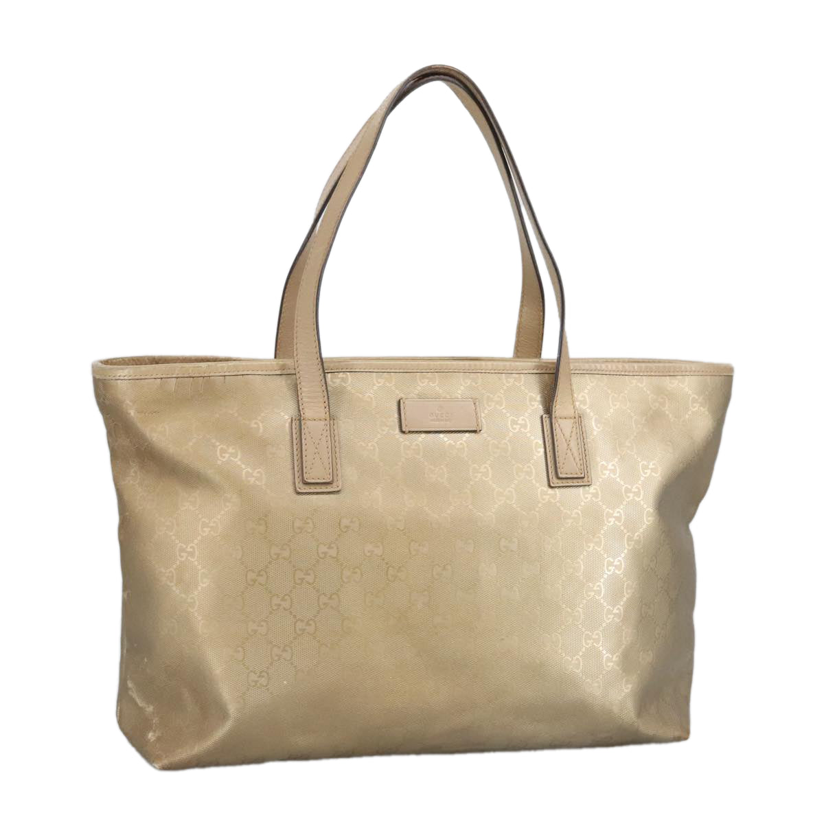 GUCCI GG implementation Tote Bag Gold Tone 211137 Auth bs19734