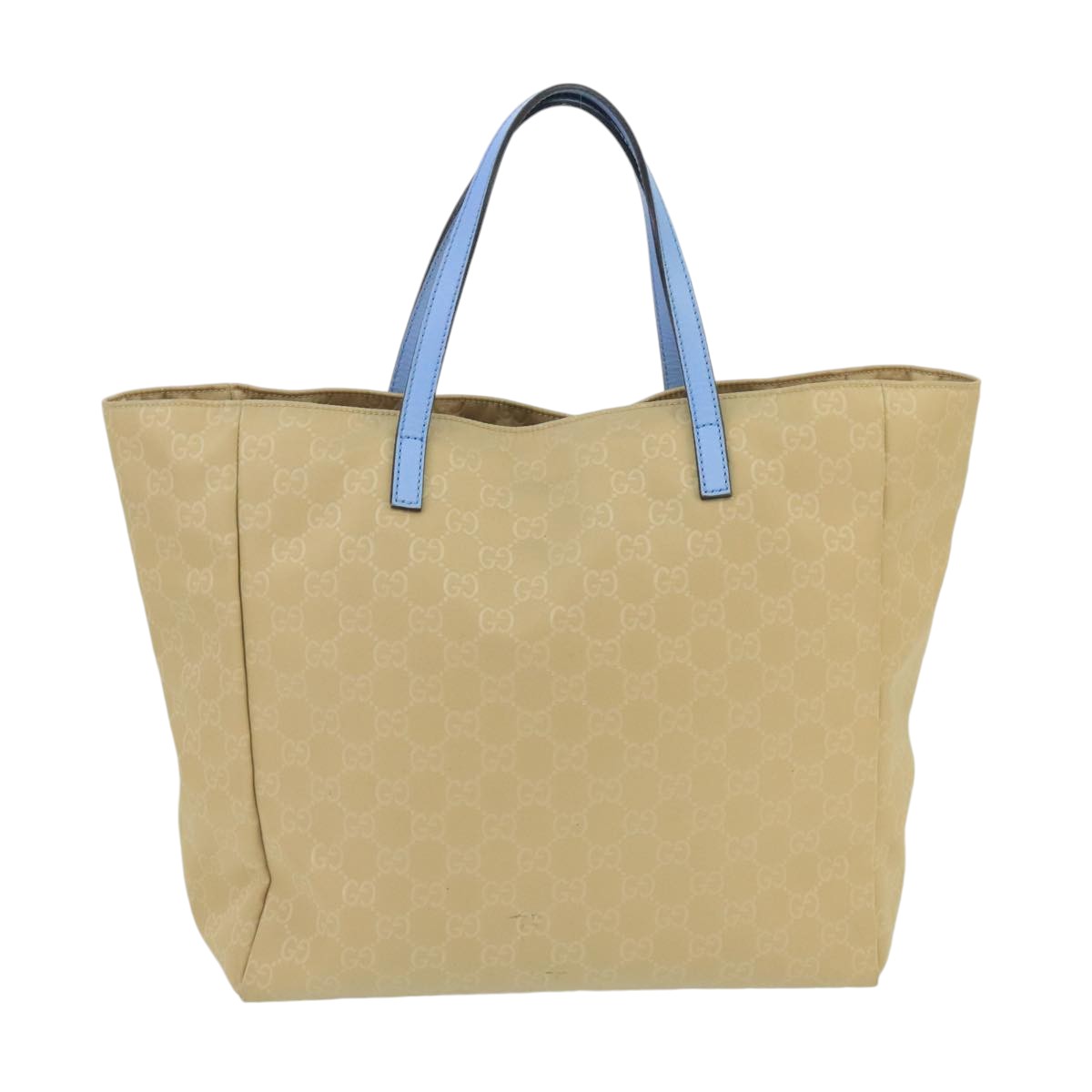 GUCCI GG Canvas Tote Bag Nylon Beige Blue Silver 282439 Auth bs19736 - 0