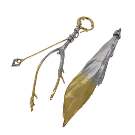 LOUIS VUITTON Boucle de Reuil Single Earring metal Gold Tone MP2410 Auth bs19738