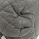 CHANEL Matelasse Hand Bag Leather 2way Gray CC Auth bs19745-10