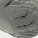 CHANEL Matelasse Hand Bag Leather 2way Gray CC Auth bs19745-16