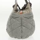 CHANEL Matelasse Hand Bag Leather 2way Gray CC Auth bs19745-5