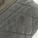 CHANEL Matelasse Hand Bag Leather 2way Gray CC Auth bs19745-2