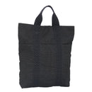 HERMES Her Line Cabas Tote Bag Nylon Gray Silver Auth bs19750-1