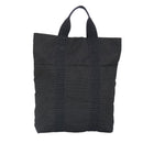 HERMES Her Line Cabas Tote Bag Nylon Gray Silver Auth bs19750-13