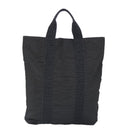 HERMES Her Line Cabas Tote Bag Nylon Gray Silver Auth bs19750-2