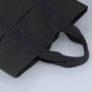 HERMES Her Line Cabas Tote Bag Nylon Gray Silver Auth bs19750-6