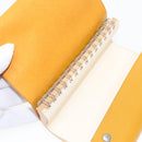 HERMES Kaierure roll Note Cover Leather Yellow Auth bs19753-9