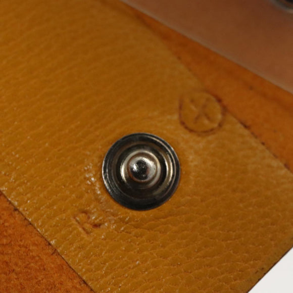 HERMES Kaierure roll Note Cover Leather Yellow Auth bs19753