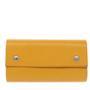 HERMES Kaierure roll Note Cover Leather Yellow Auth bs19753-13