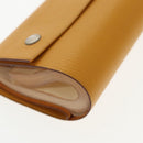 HERMES Kaierure roll Note Cover Leather Yellow Auth bs19753-14