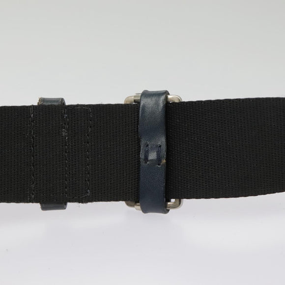 Christian Dior Trotter Canvas Shoulder Bag Navy Silver Auth bs19758