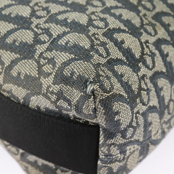 Christian Dior Trotter Canvas Shoulder Bag Navy Silver Auth bs19758