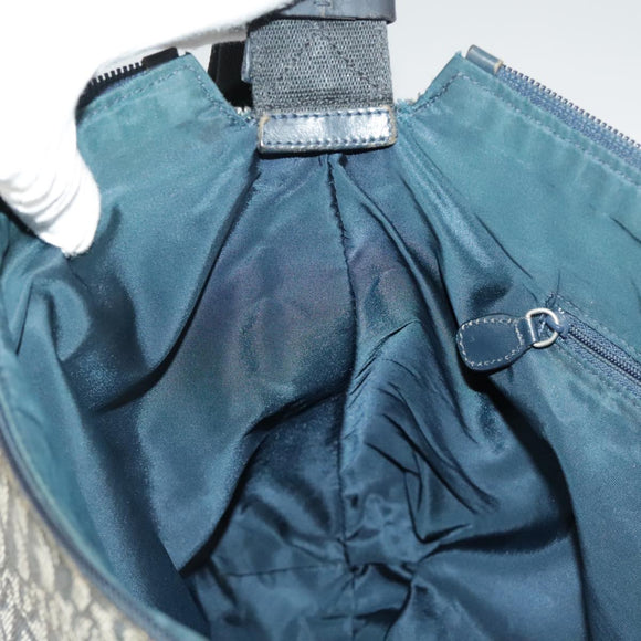 Christian Dior Trotter Canvas Shoulder Bag Navy Silver Auth bs19758