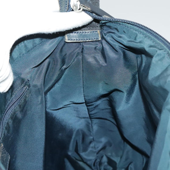 Christian Dior Trotter Canvas Shoulder Bag Navy Silver Auth bs19758