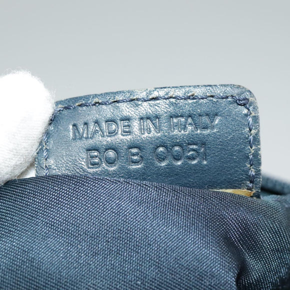 Christian Dior Trotter Canvas Shoulder Bag Navy Silver Auth bs19758