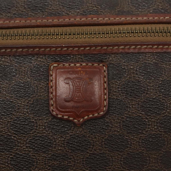 CELINE Macadam Canvas Shoulder Bag PVC Leather Brown Gold Auth bs19763