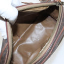 CELINE Macadam Canvas Shoulder Bag PVC Leather Brown Gold Auth bs19763-10