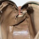 CELINE Macadam Canvas Shoulder Bag PVC Leather Brown Gold Auth bs19763-22