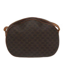 CELINE Macadam Canvas Shoulder Bag PVC Leather Brown Gold Auth bs19763-2