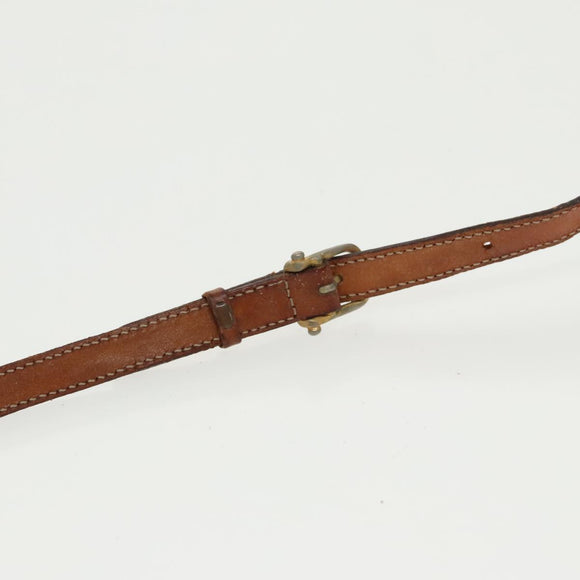 CELINE Macadam Canvas Shoulder Bag PVC Leather Brown Gold Auth bs19763