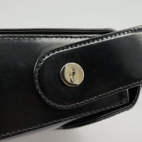 Salvatore Ferragamo Hand Bag Leather 2way Black Silver Auth bs19766