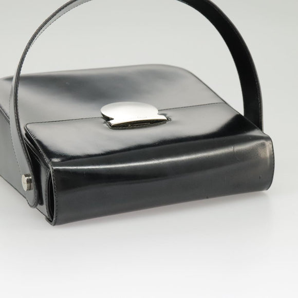 Salvatore Ferragamo Hand Bag Leather 2way Black Silver Auth bs19766