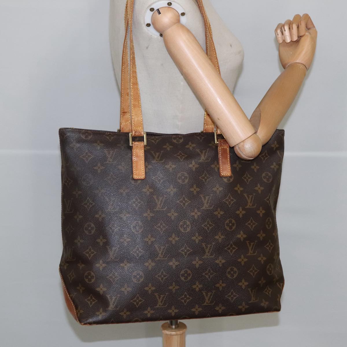 LOUIS VUITTON Monogram Cabas Mezzo Tote Bag M51151 LV Auth bs19780