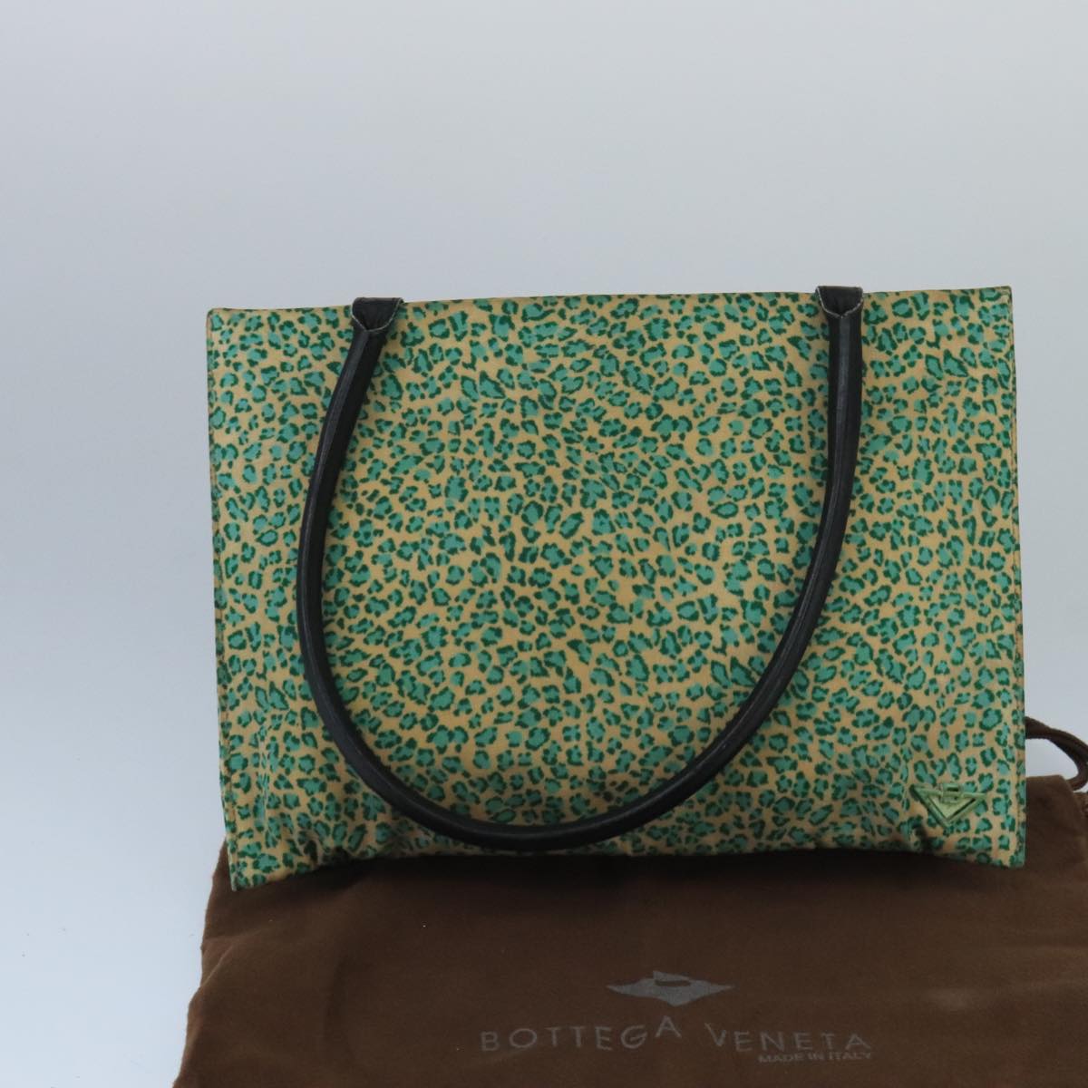 BOTTEGA VENETA Tote Bag Nylon Green Black Auth bs19788