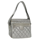 CHANEL Coco Cocoon Shoulder Bag Silver CC Auth bs19808-1