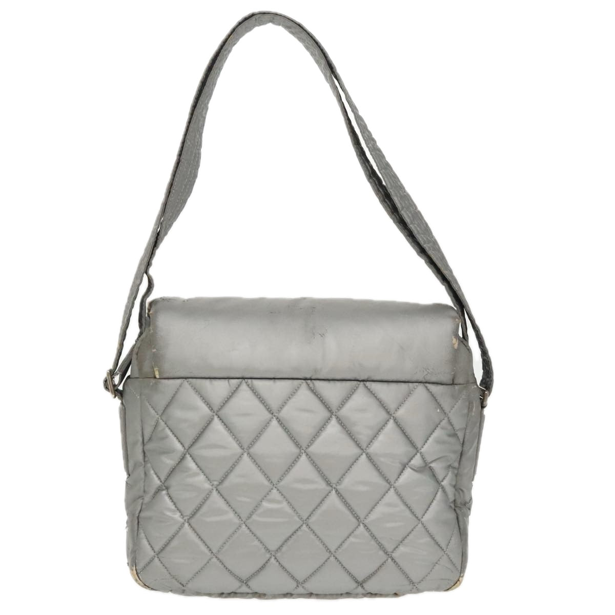 CHANEL Cococoon Shoulder Bag Silver CC Auth bs19808