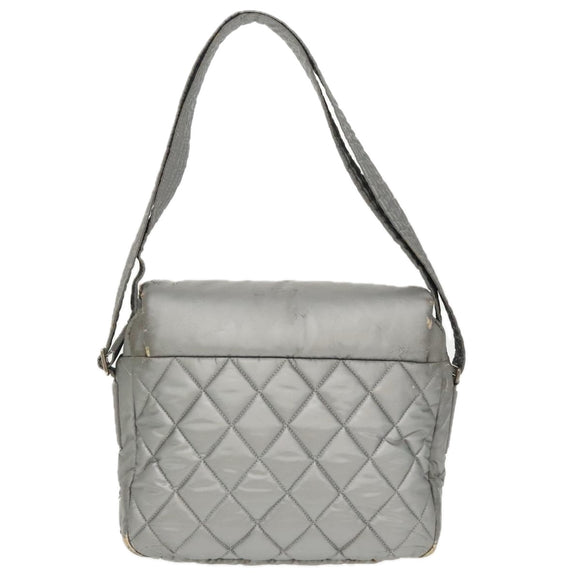 CHANEL Coco Cocoon Shoulder Bag Silver CC Auth bs19808