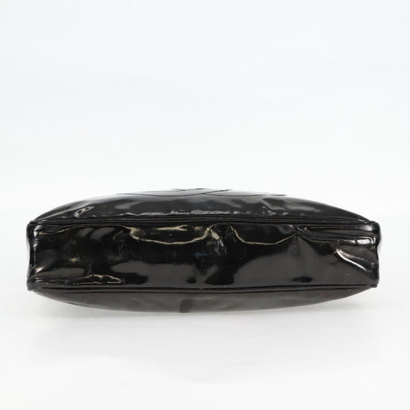 CHANEL Tote Bag Patent Leather Black Gold CC Auth bs19813