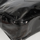 CHANEL Tote Bag Patent Leather Black Gold CC Auth bs19813-14
