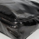 CHANEL Tote Bag Patent Leather Black Gold CC Auth bs19813-15