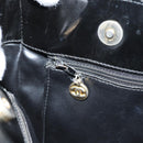 CHANEL Tote Bag Patent Leather Black Gold CC Auth bs19813-22